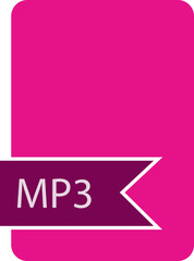 MP3 File format icon label contour