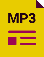 MP3 with deep and minimal colors and folded icon