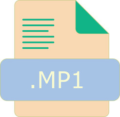 MP1 File extension icon insidse fill with lines fill