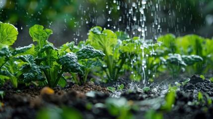 Abundant Harvest Vibrant Organic Vegetables Glistening in the Sunlight