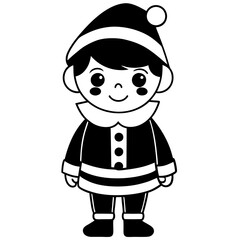 Cute boy in christmas costume cartoon character