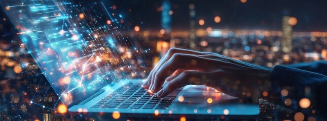 Computer technician replacing components in data center background server racks digital technology IT support telecommunication systems maintenance concept