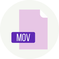 MOV File format icon rounded circle BG