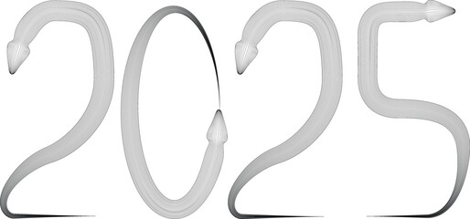 Obraz premium Snake logo. Chinese new year 2025 zodiac snake symbol .design elements .Abstract flow linear fluid shapes .Curved lines pattern . Vector illustration