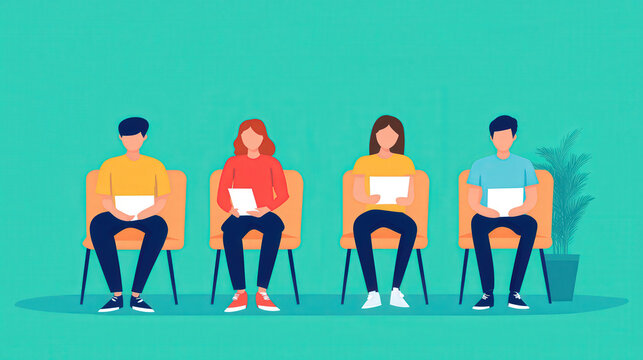 School Club Activities, vibrant flat design illustration depicting students engaging in various extracurricular activities, showcasing teamwork, creativity, and school spirit.