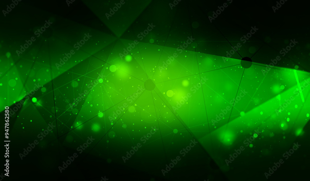 Canvas Prints abstract digital technology connected dots line green background