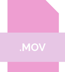 MOV File extension icon fill crisp corners with symbol