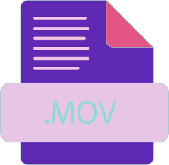 MOV File extention icon old minimal color fill