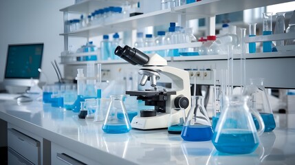 High-Tech Medical Laboratory with Advanced Biotechnology Equipment and Cutting-Edge Science Technology in a State-of-the-Art Biotechnology Development Center
