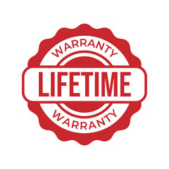 Set of Lifetime Warranty Stamp, Imprint, Seal Template in flat color. Vector Stock Illustration