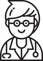 Physician Avatar Line Art
