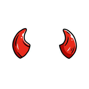 Cartoon red devil horns