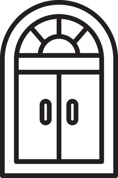 recommend clip art: Arch Window Icon Line Art