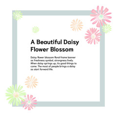 blossom floral frame banner isolated on white background