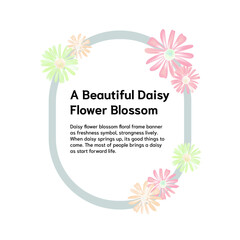 blossom floral frame banner on white background
