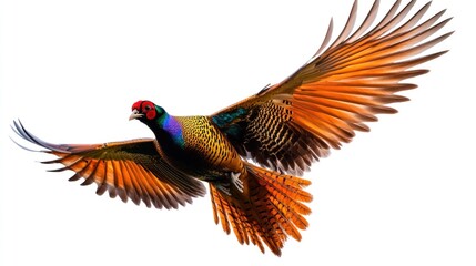 Obraz premium Golden Pheasant in Flight