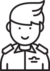 Police Officer Avatar Line Art
