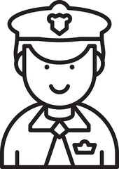 Police Officer Avatar Line Art