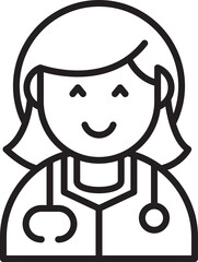 Female Doctor Avatar Line Art
