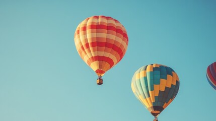 Fototapeta premium Hot Air Balloons Soaring Through the Sky