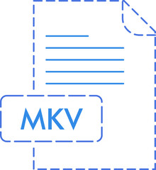 MKV File format icon rounded outline