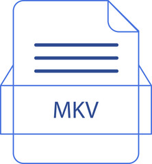 MKV File icon black outline