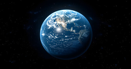 Fototapeta premium High-Resolution image of Earth from Space with a Stunning View of white clouds and the dark expanse of outer space. 
