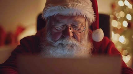 Santa Claus Checking His List, Christmas Eve Preparations, Festive Magic Online, Holiday Season