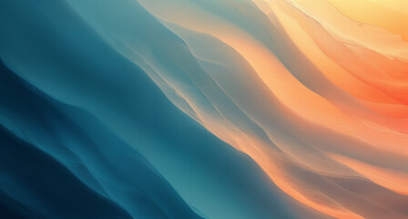 Obraz premium Abstract background with smooth lines in orange and blue colors, illustration.