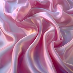 Obraz premium Elegant Pink Satin Fabric with Soft, Flowing Drapes