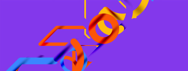 Linear design colorful circles and lines