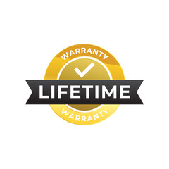 Lifetime Warranty - Stamp, Imprint, Seal Template. Vector Stock Illustration