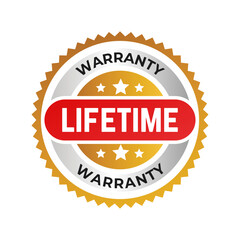 Lifetime Warranty - Stamp, Imprint, Seal Template. Vector Stock Illustration