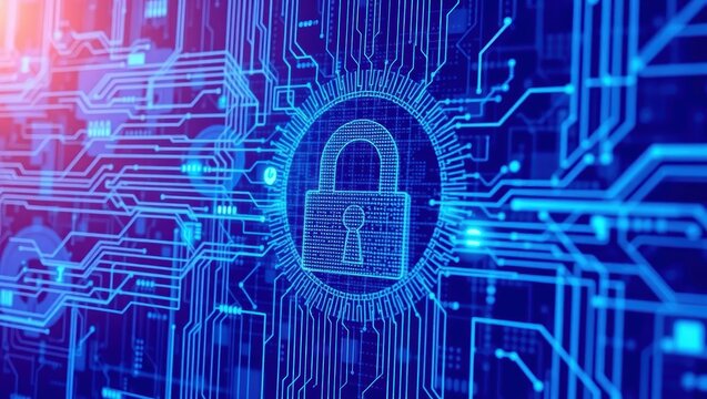 Digital Security - Cyber Security Lock on Circuit Board