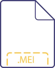 MEI File icon deep rounded outline