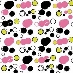 Beautiful seamless pattern with many colorful circle on the white background for card , papers, fabric or branding.