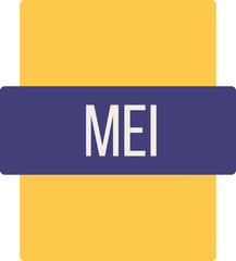 MEI ip file extension icon color fill outer flat