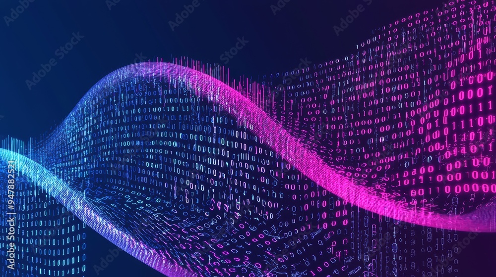 Poster the big data technology and data science illustration. querying, analyzing, visualizing complex info