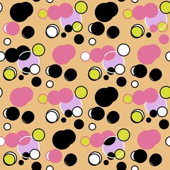 Beautiful seamless pattern with many colorful circle on the white background for card , papers, fabric or branding.