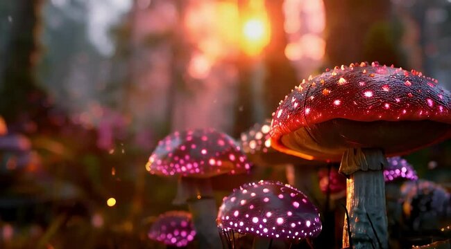 A fantastical, organic world featuring surreal plants and nature's imaginative creations, blending dreamlike elements with natural forms.