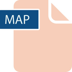 MAP File format icon rounded shapes and spacing