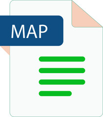 Fototapeta premium MAP File icon with folded style document