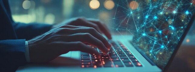 Computer technician maintaining servers in data center big data storage digital technology database administration IT support telecommunication network infrastructure concept