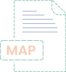 MAP icon black rounded dashed outline