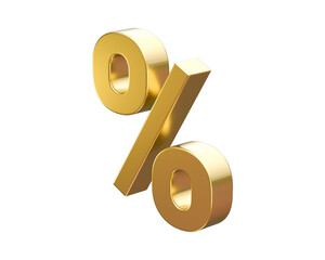 3d gold percentage sign