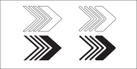 Arrow Icon Set Flat Design on White Background.