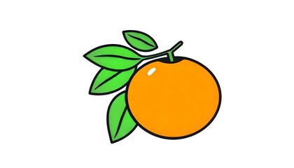 Orange fruit icon with filled outline style isolated on white background