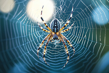 Garden Spider in its Web - Close Up Photography