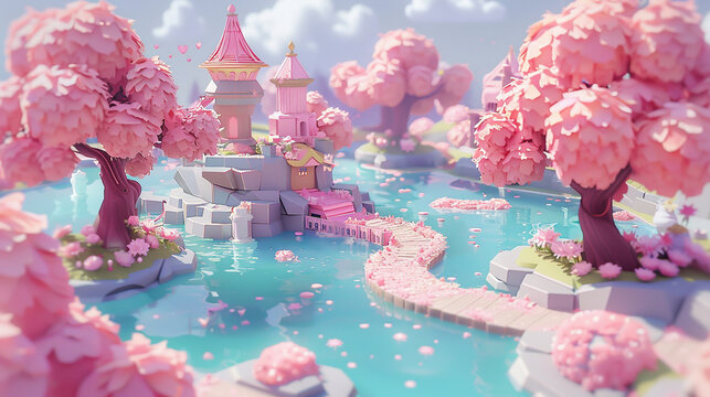 Whimsical computer game featuring imaginative magic, top view, highlighting enchanting gameplay, fantasy tone, colored pastel