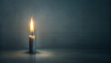 Single Candle in Minimalistic Setting with Soft Lighting on Dark Background